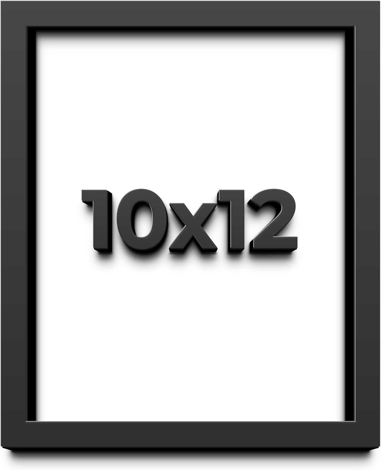 10x12 Shadow Box Black Solid Wood Display Frame with White Acid-Free Backing UV Acrylic & Hanging Hardware - with 3/4" Usable Depth