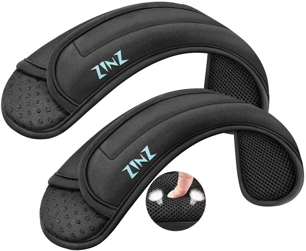 ZINZ 2-Pack Universal Shoulder Pad with Ultra thick Cushion for Bag Luggage Bag Crossbody, Plus Long & Anti-Slip & Breathable,Drak Gray-2Pack