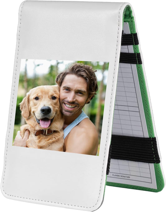 Golf Scorecard Holder & Yardage Book Cover, Golf Accessories Black Premium Leather Yardage Book Holders Cover