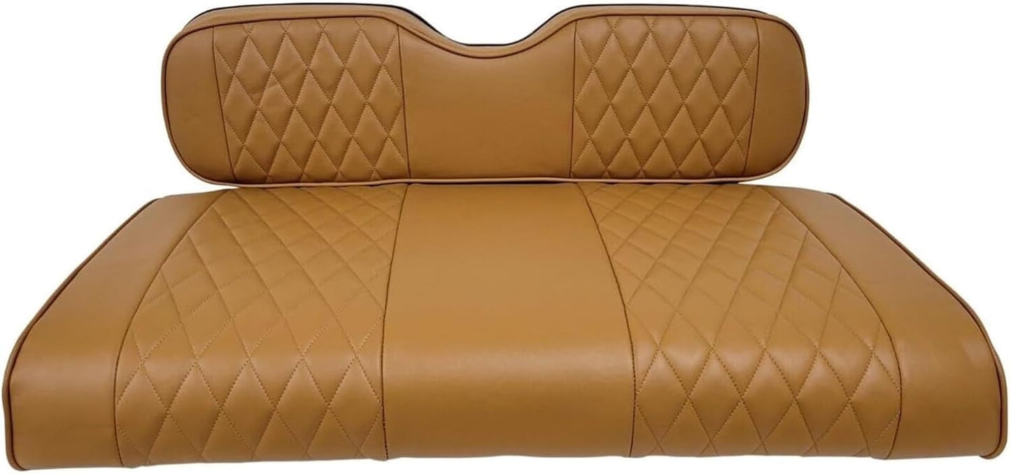 Huskey Parts Company Golf Cart Seat Cushion Set for Front Seat Lean Back & Bottom Stone Color for Club Car DS 2005 to 2013, Golf Cart Front Seat Replacement with Mounting Hardware & Hinges