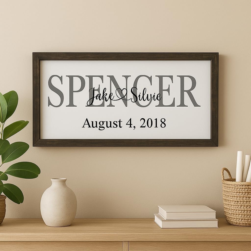 personalized wedding sign custom wedding sign marriage ceremony decorations Newlywed gifts personalized family name sign custom last name wall decor (FS05-Family Name)