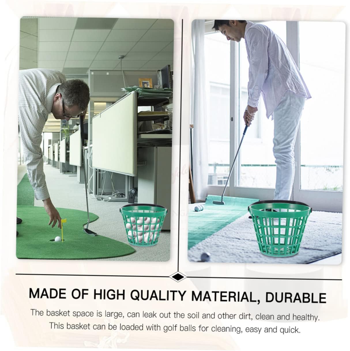 Portable Golf Ball Storage Basket Container with Handle for Outdoor Sports Practice Organizing Balls and