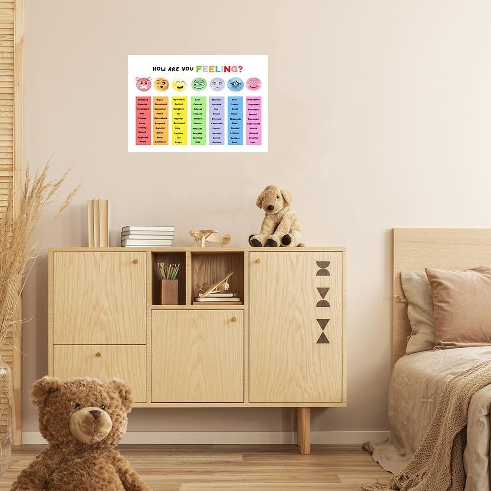 uoyien Feelings Chart For kids Mental Health Posters Help Students Understand Emotions Poster Calm Corner Special Education Classroom Decorations Preschool Classroom Supplies Unframed 12x16in