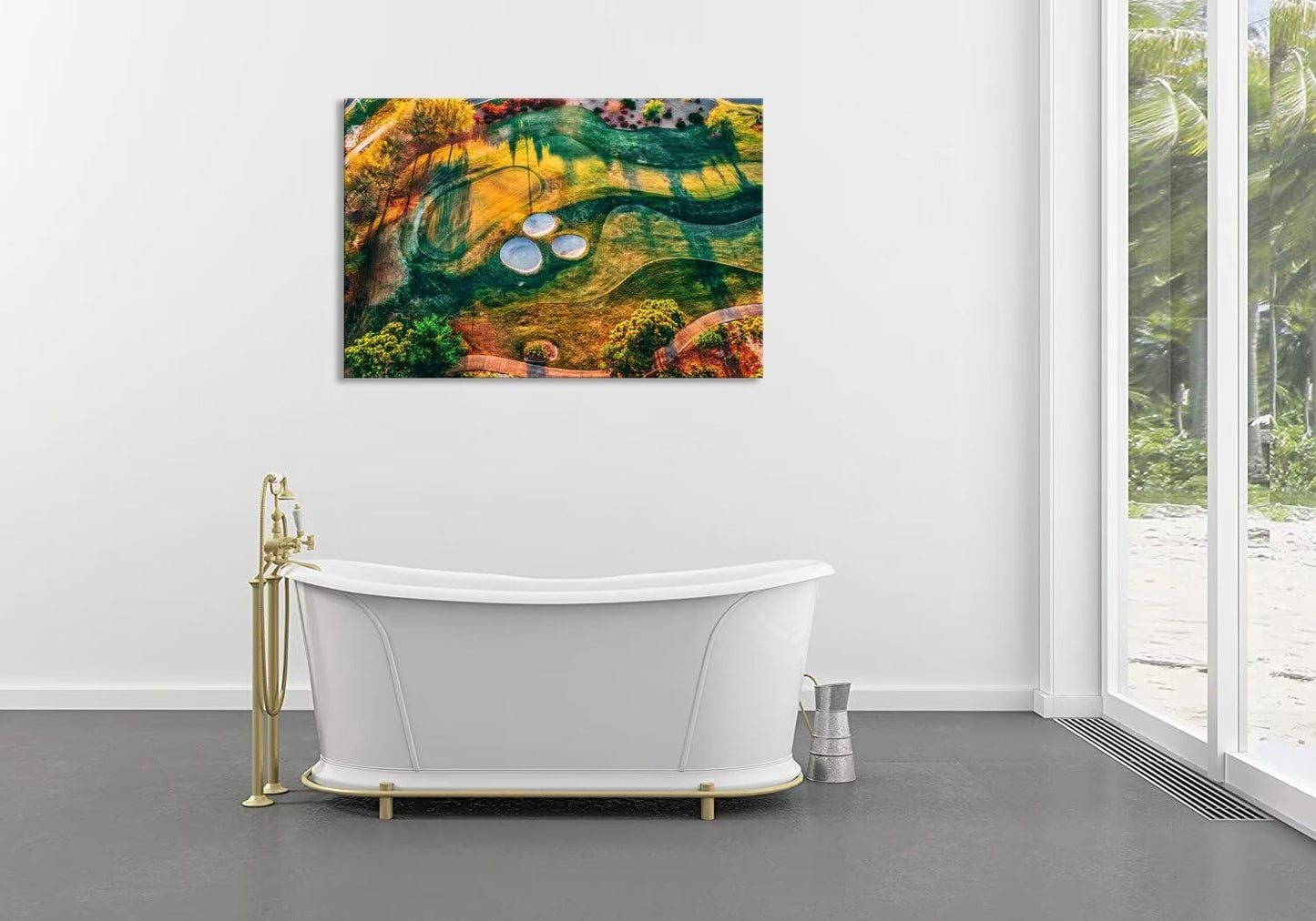 Florida Regatta Bay Golf Course Wall Art for Living Room Bedroom Bathroom Home Decorations Florida Golf Course Picture Poster Framed Artwork Canvas Prints Ready to Hang(12''H x 16''W)