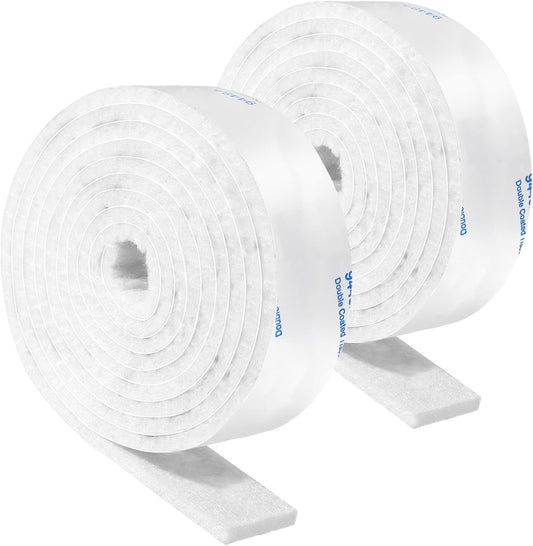 Felt Strips with Adhesive Backing, Adhesive Felt Strips, 2 Felt Rolls 1"x 60" White, Felt Tape with Adhesive Backing