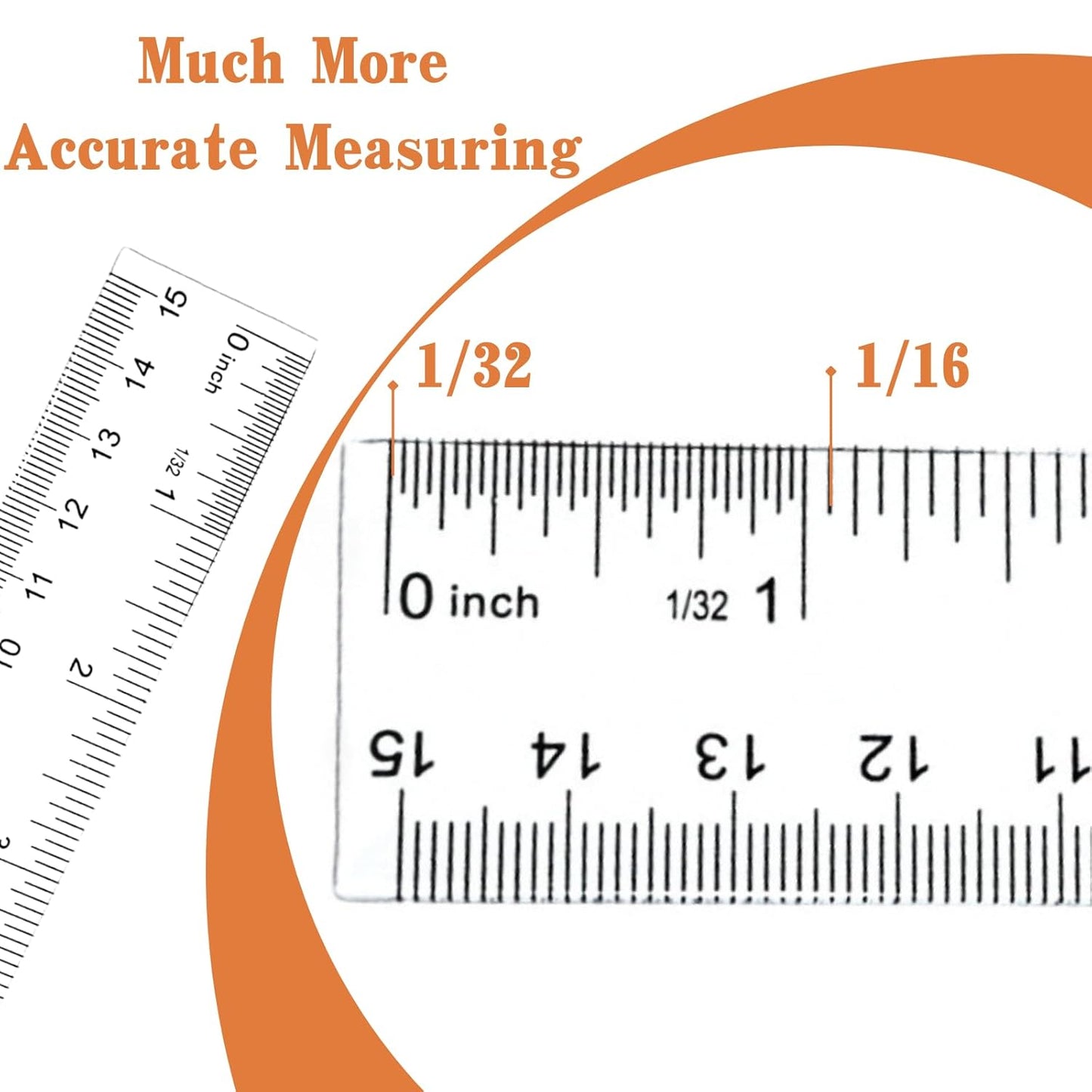 Plastic Rulers, 6 Inch Ruler, Clear Measuring Tool for Student School Office, Inches and Centimeters, Pack of 2