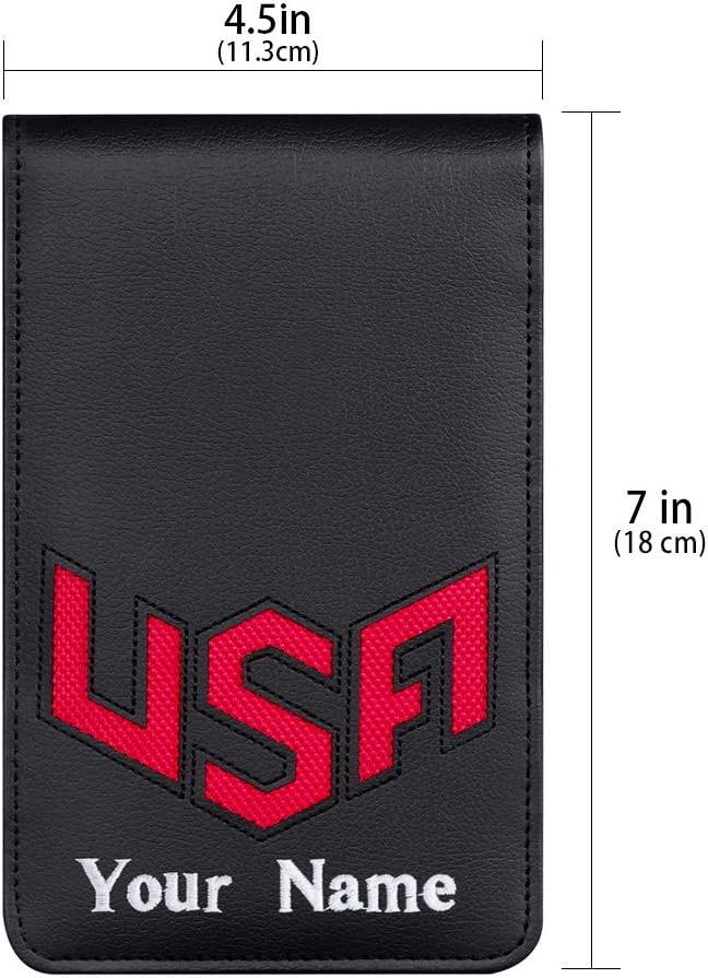 Golf Scorecard Holder & Yardage Book Cover, Golf Accessories Black Premium Leather Yardage Book Holders Cover