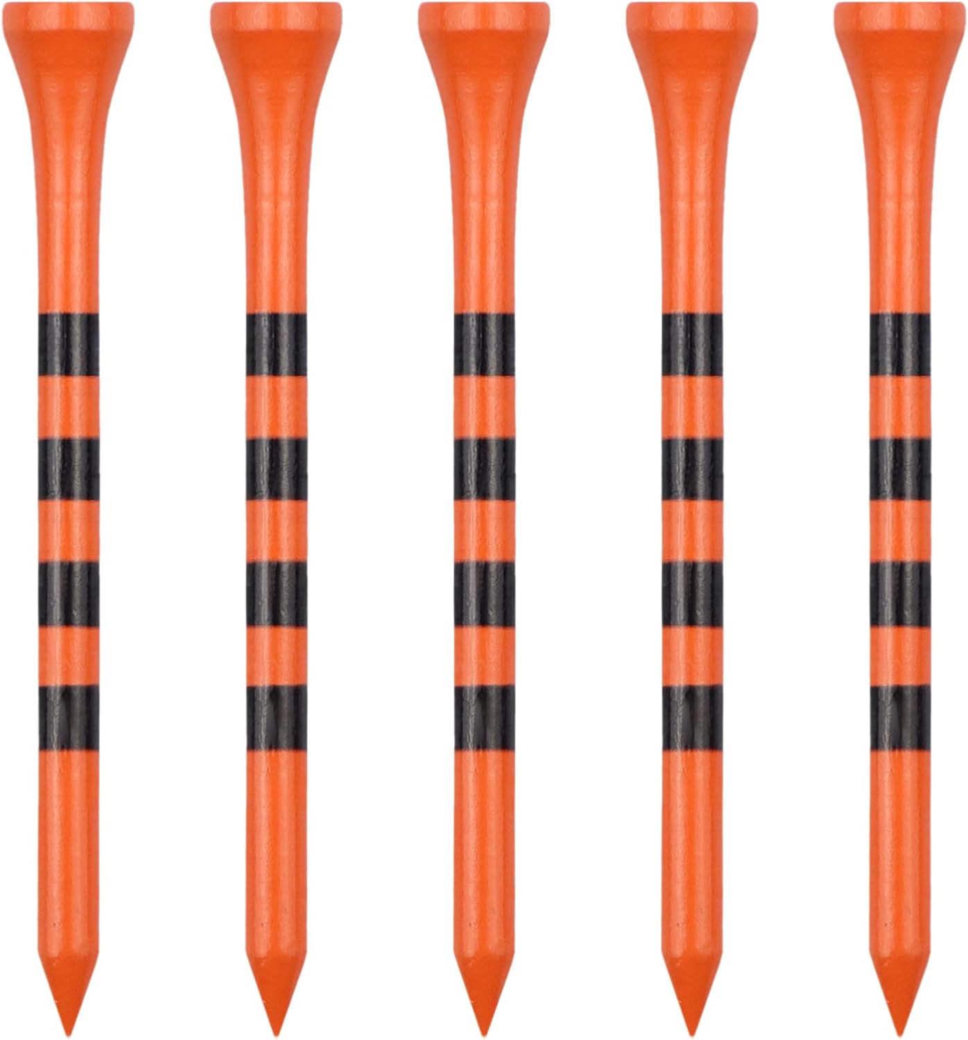 Wooden Golf Tees 3-1/4", 2-3/4", 2-1/8", 1-1/2" Available, 100 Count (Natural Color, White, Black, Blue, Red, Green, Yellow, Pink, Orange)