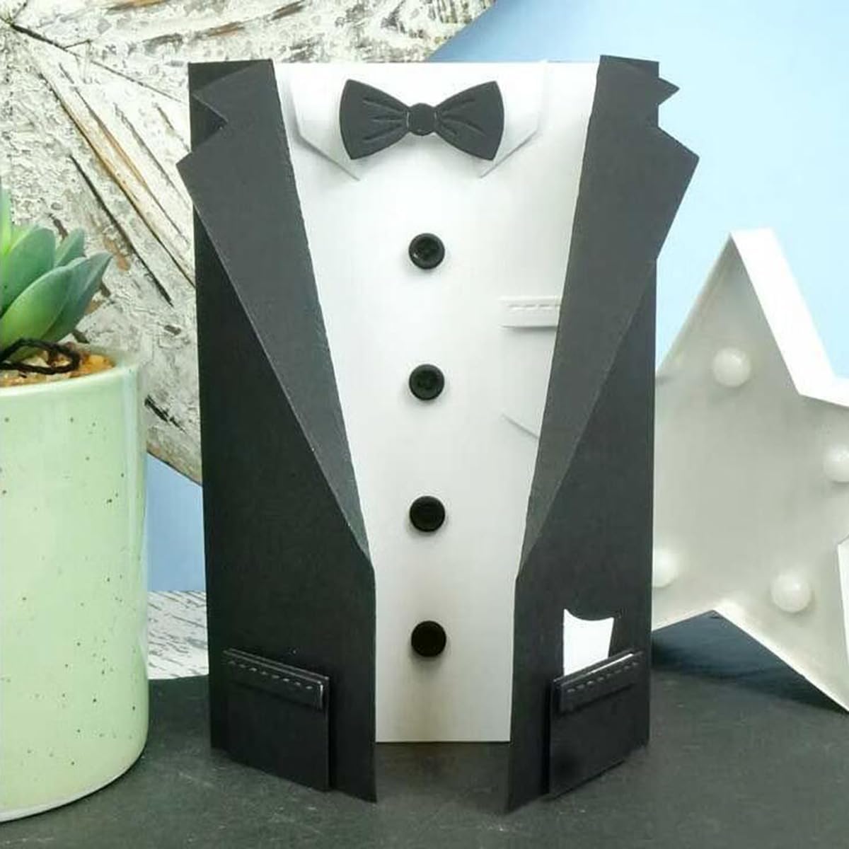 Metal Cutting Die for Scrapbooking - Cut Stencils for DIY Scrapbook Photo Album Decorative Paper Card, Card Making Supplies & Crafting Die Cut (Suit and Dress 6.7 x 4 in)