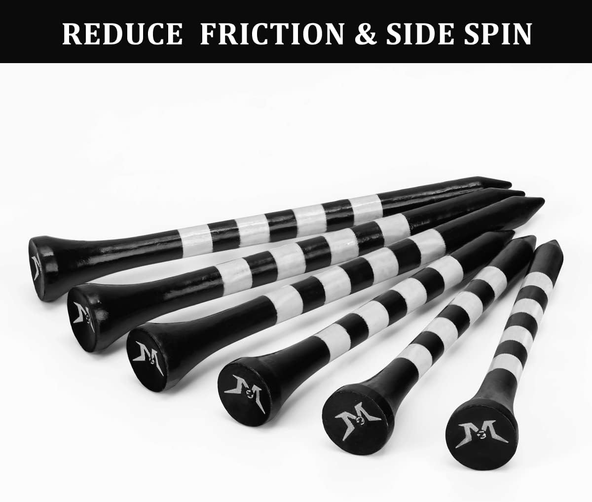 MAZEL Natural Wood/Bamboo Golf Tees 2 3/4 Inch & 3 1/4 Inch,Pack 50 or 120,Reduce Friction & Side Spin,More Stable Golf Tees