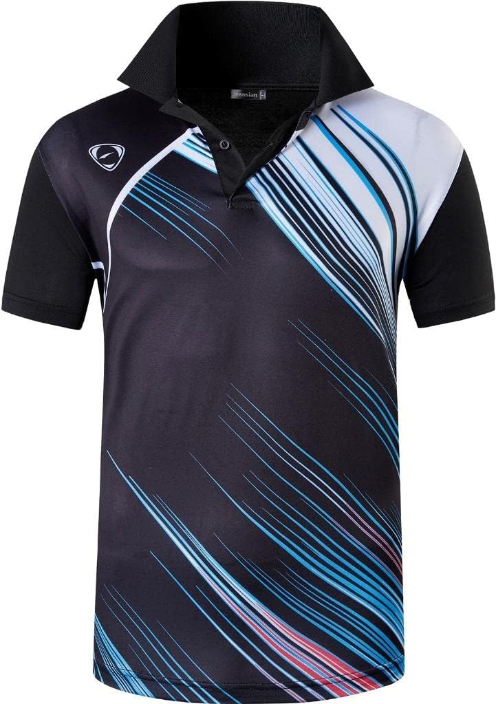 jeansian Men's Sport Outdoor Quick Dry Fit Short Sleeves Polo Tee Shirt Tshirt T-Shirt Tops Golf Tennis Bowling LSL195