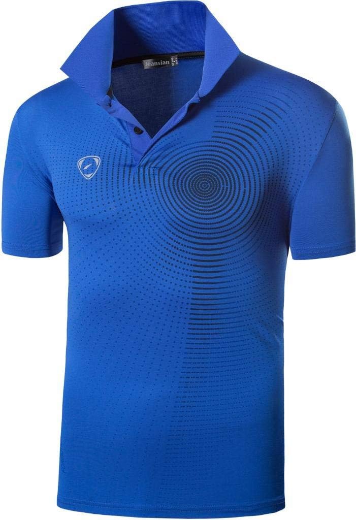 jeansian Men's Sport Outdoor Quick Dry Fit Short Sleeves Polo Tee Shirt Tshirt T-Shirt Tops Golf Tennis Bowling LSL195