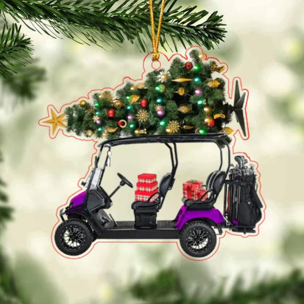 Personalized Acrylic Ornament, Gifts for Golf Lovers, Him, Her, Family Member, Christmas Tree Decor, Home Décor, Golfing Cart Christmas Ornament, Idea 6