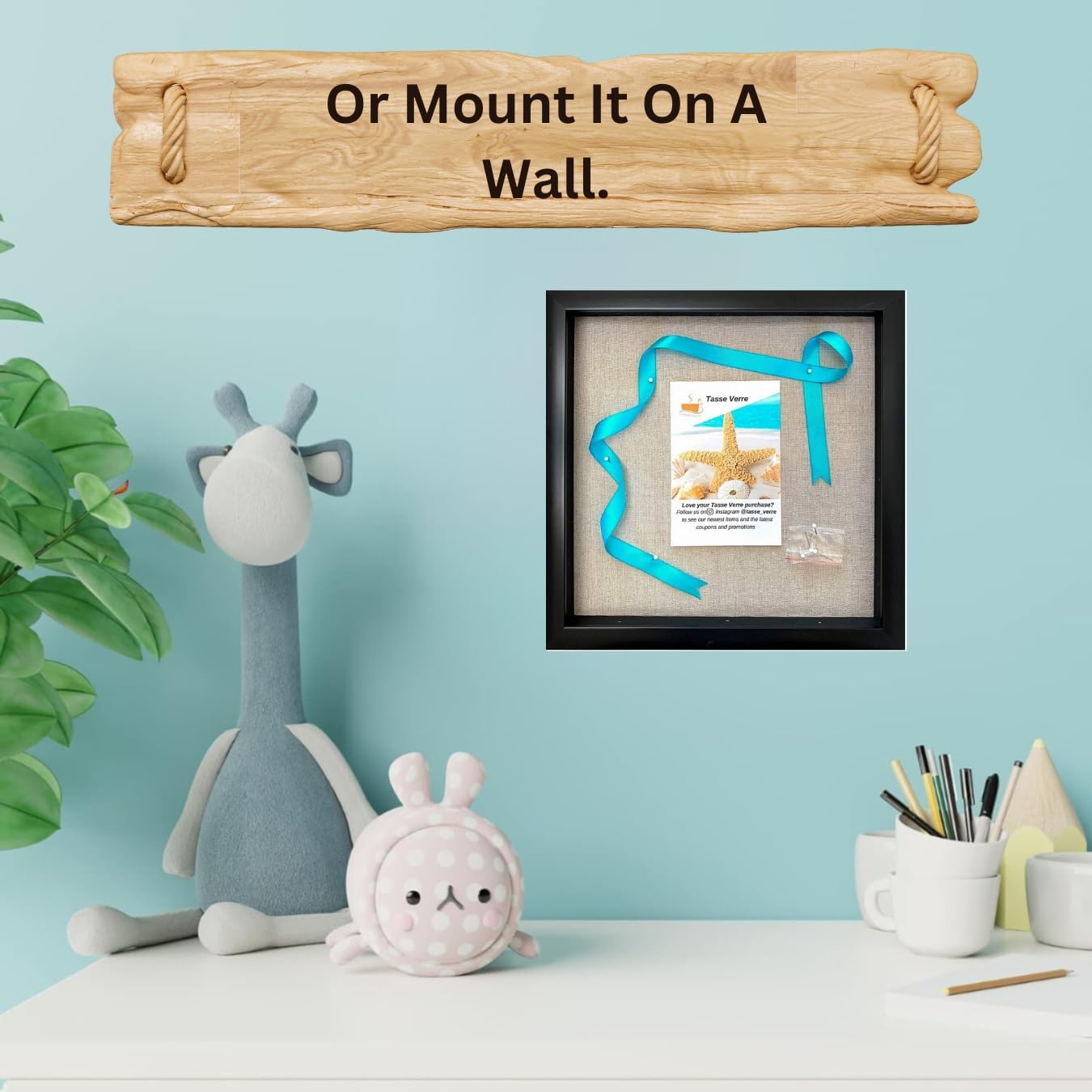 Tasse Verre 12x12 Black Display Shadow Box (2-Pack) Frame w/Linen Background and 16 Stick Pins - Ready to Hang Shadowbox Picture Frame - Box Display Baby Memorabilia Wedding