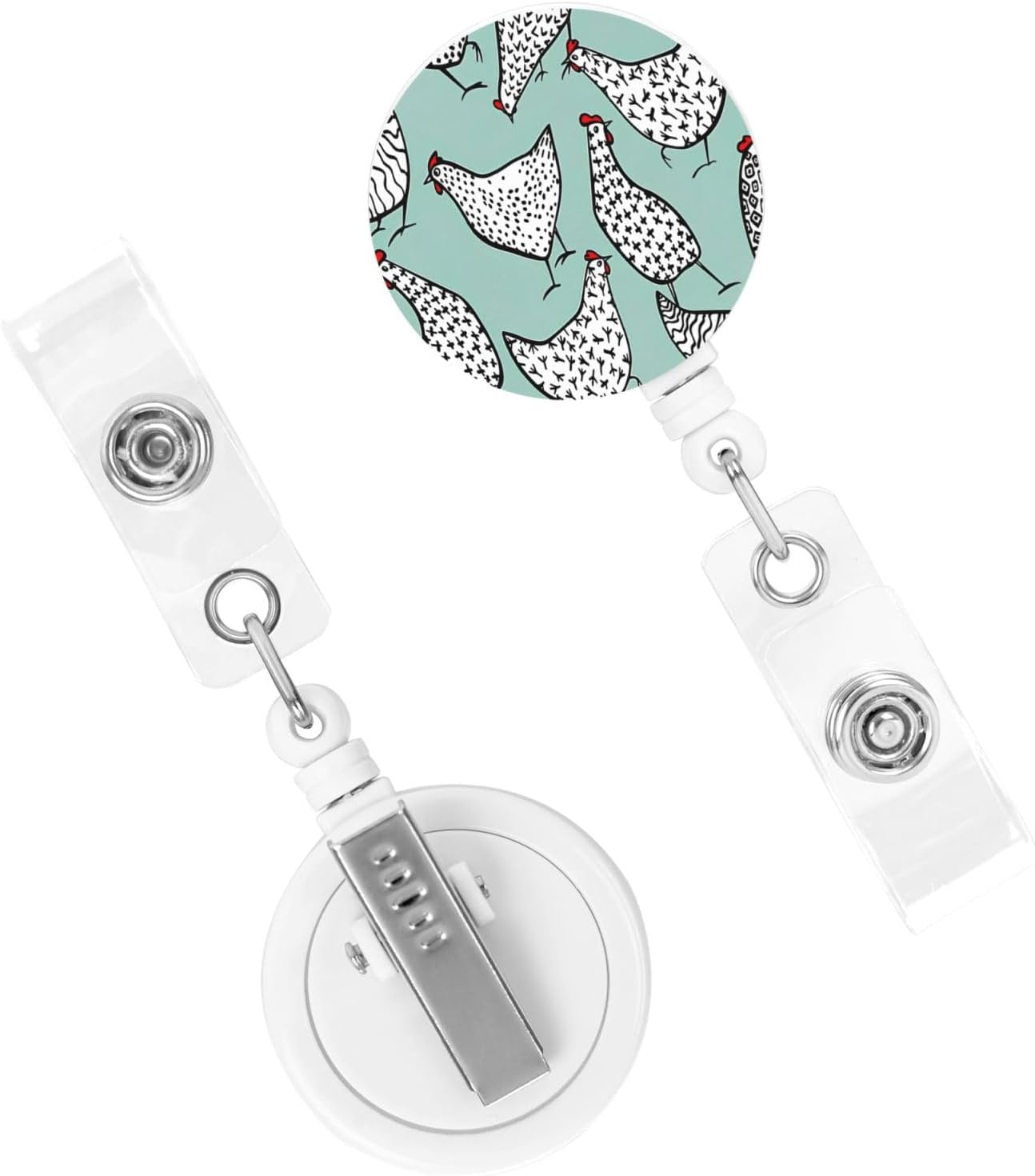 Chickens Badge Reels Retractable Badge Holder with Clip for Id Name Tag Office Worker Student Teacher Nurse Doctor