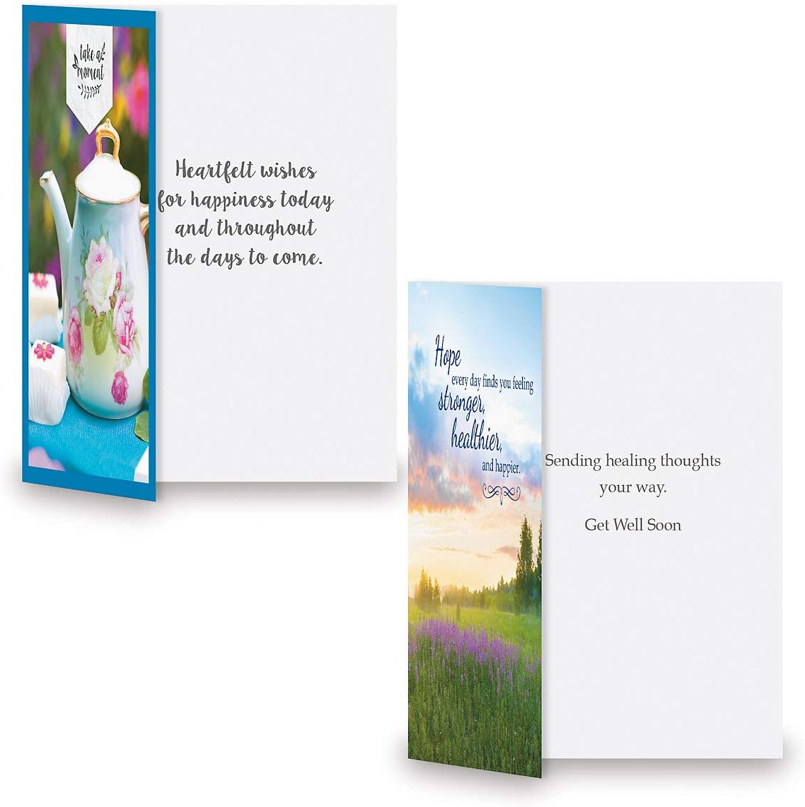 Get Well Greeting Card Value Pack – Set of 18 (9 Designs), Large 5 x 7 inches, Envelopes Included, by Current
