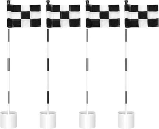 KINGTOP Golf Flagstick Mini, Putting Green Flag for Yard, All 3 Feet, Double-Sided Numbered Golf Flags, Golf Pin Flag Hole Cup Set, Portable 2-Section Design, Gifts Idea