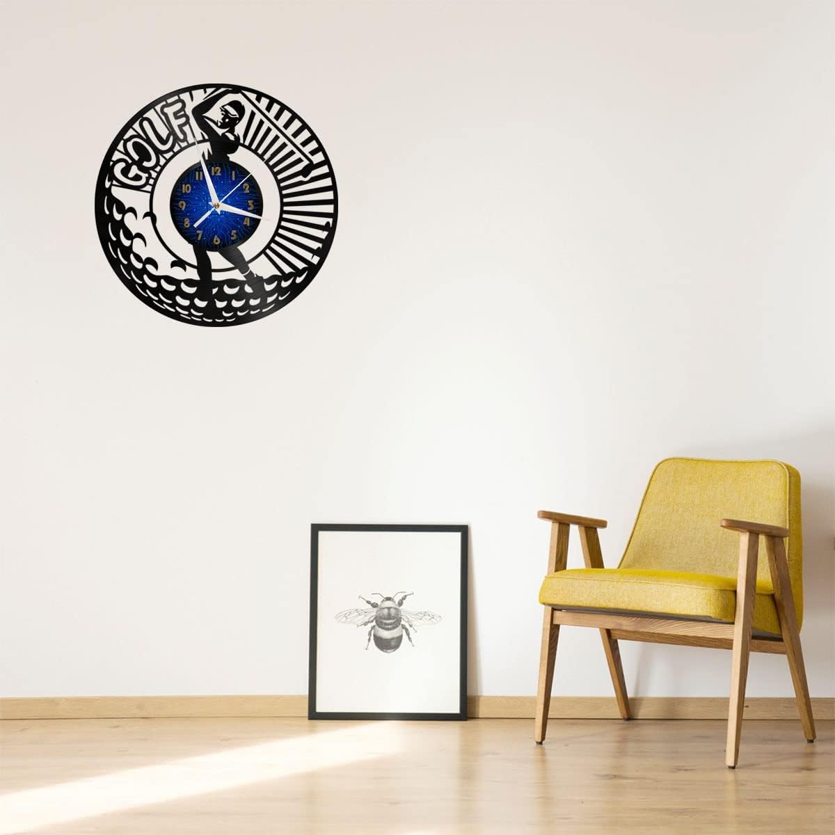 Golf Club 3 12 Inch Vinyl Record Wall Clock - Silent, Creative, and Unique Clock for Living Room, Entryway, or Bedroom Decor Idea(12 inchs B Without LED)