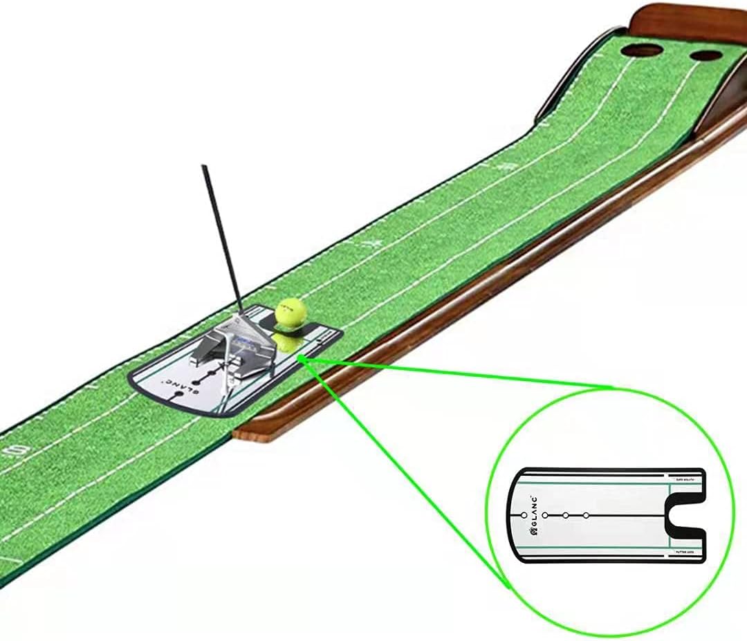 GLANC Golf Putting Alignment Mirror (12” x 6”), Putting Training Aids with Carry Bag for Indoor & Outdoor Use, Trainer Putting Practice Mirror for Improving Technique Accuracy Posture