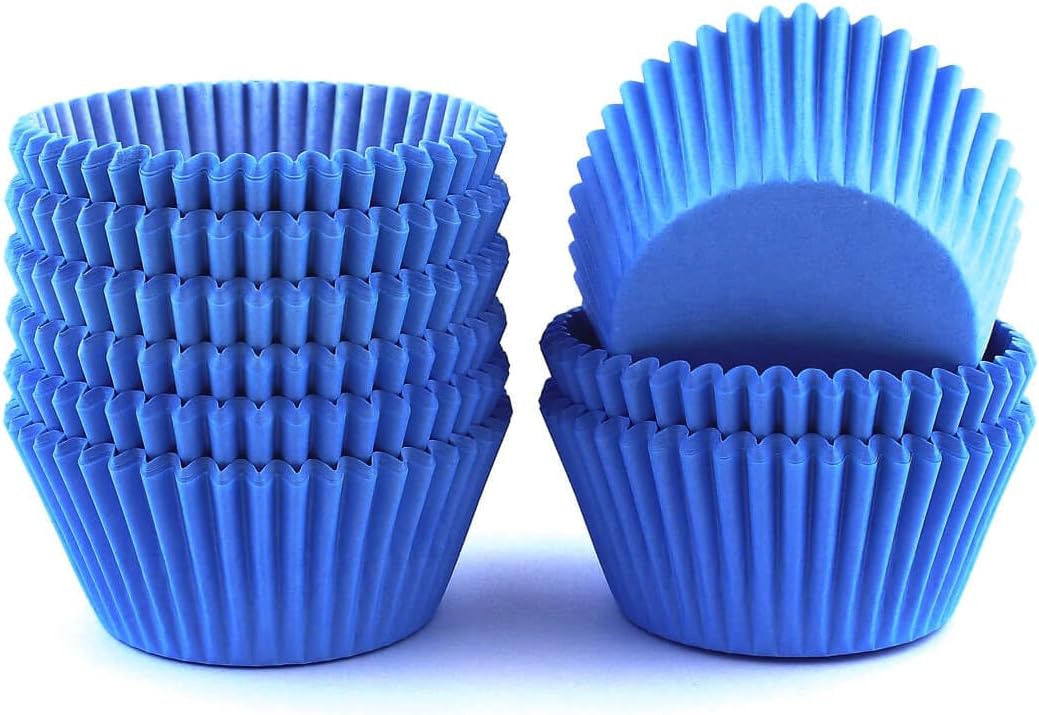 Blue Baking Cups Cupcake Liners Wrappers Paper Muffin Standard Sized 300 Count
