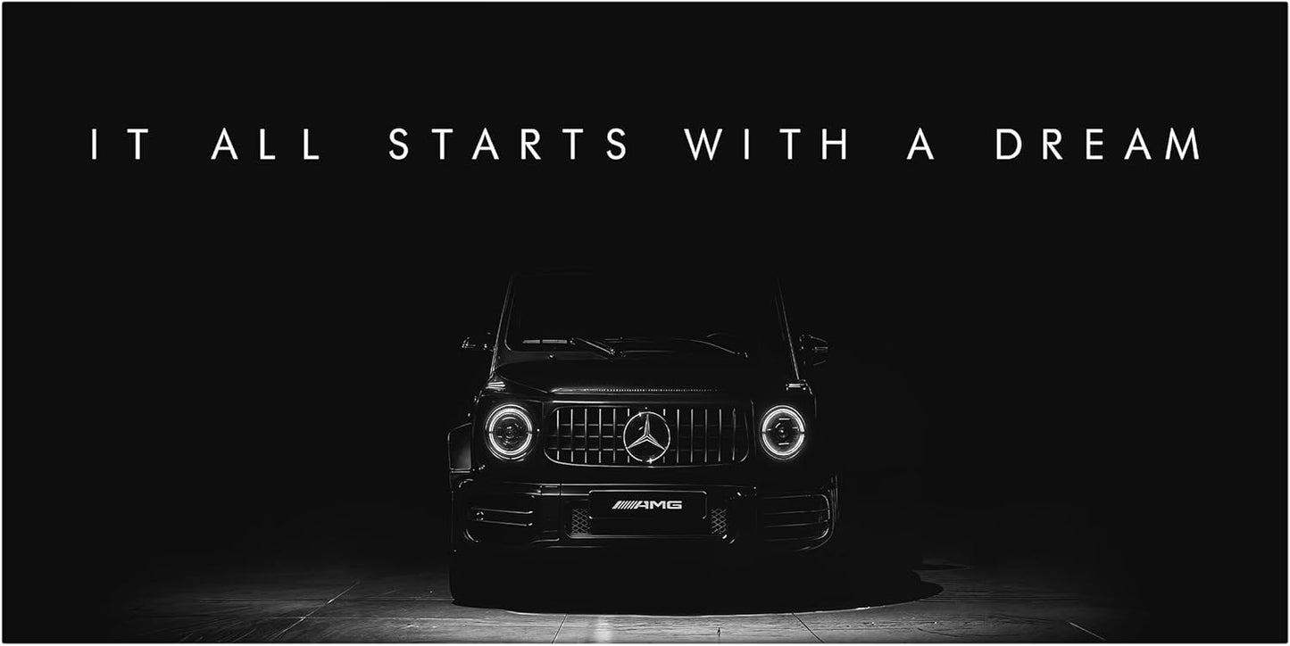 Motivational Wall Art for Office, Super Car Art Canvas, Inspirational Automotive Decor for Mercedes Benz G Class Sportscar Lovers, Motivational Wall Decor for Office and Home Car Poster (20" x 40" in)