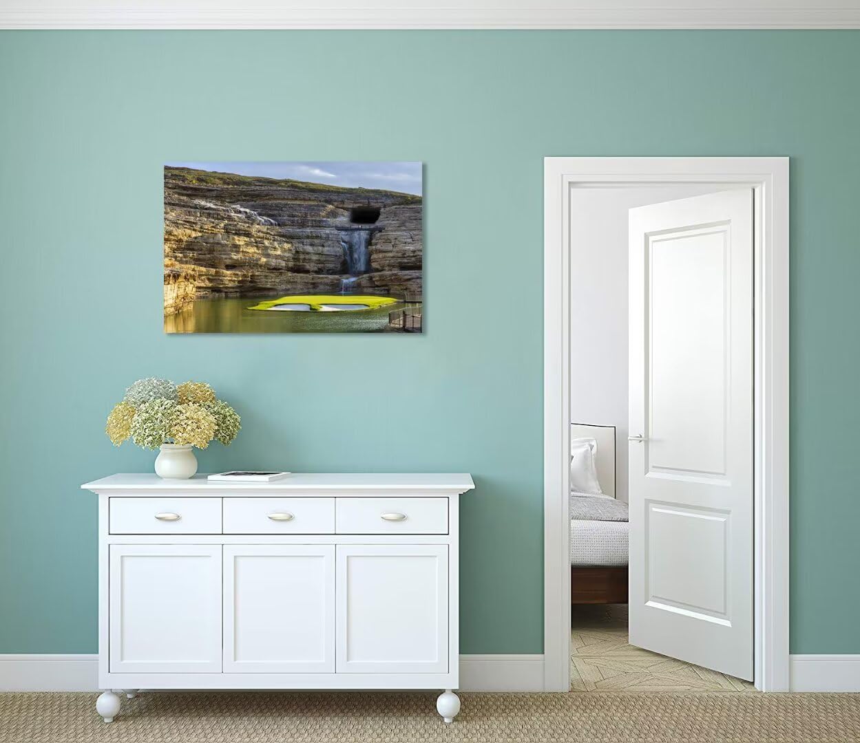 chenchenArt Payne's Valley Golf Course 19th Hole Wall Art for Living Room Bedroom Bathroom Home Decorations Golf Course Picture Poster Canvas Prints Modern Artwork Framed Ready to Hang(12''H x 16''W)