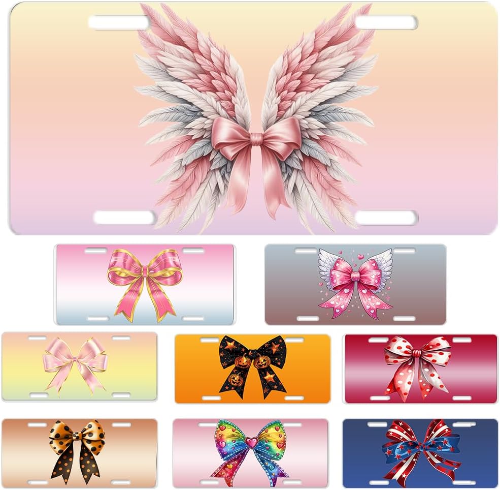 Custom License Plate Personalized Beautiful Abstract Pink Funny Aluminum Front License Plates Decorative Rust-Free Metal Car Plate Covers for Women Men Car Tag Accessories fit Truck SUV Rv 12 X 6 in