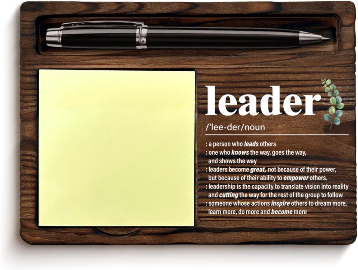 Leadership Gifts for Women Men, Appreciation Gifts for Leader Boss Mentor Manager, Leader Definition Sticky Note Holder Office Home Decor