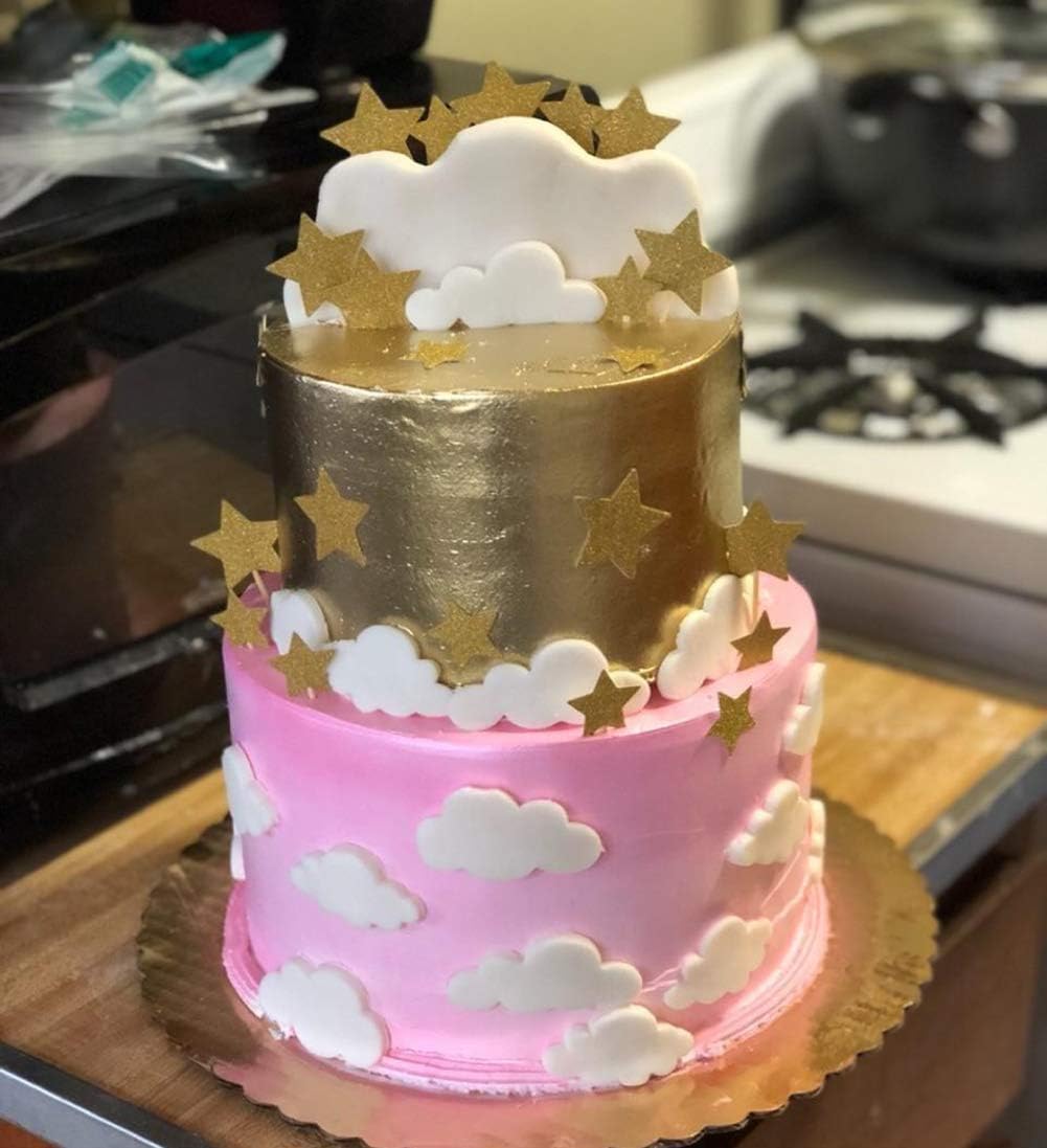 Palksky Cloud Fondant Cutter Fluffy Cloud Plastic Cookie Cutter Cake Mold Sugar Craft Mold Cake Decorating Tools(5PCS)