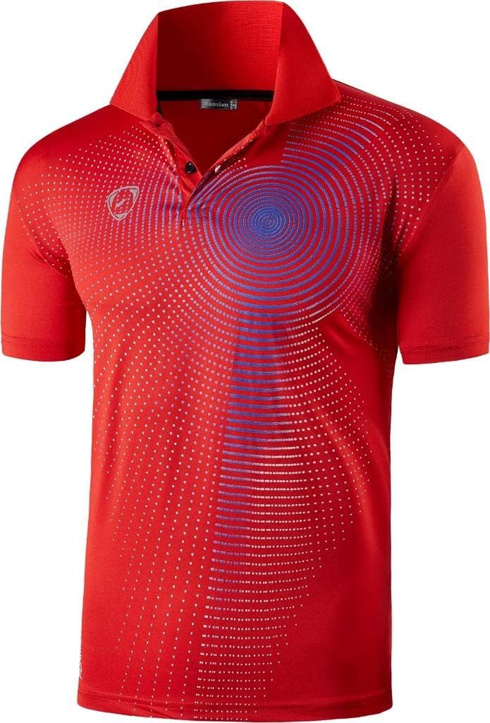 jeansian Men's Sport Outdoor Quick Dry Fit Short Sleeves Polo Tee Shirt Tshirt T-Shirt Tops Golf Tennis Bowling LSL195