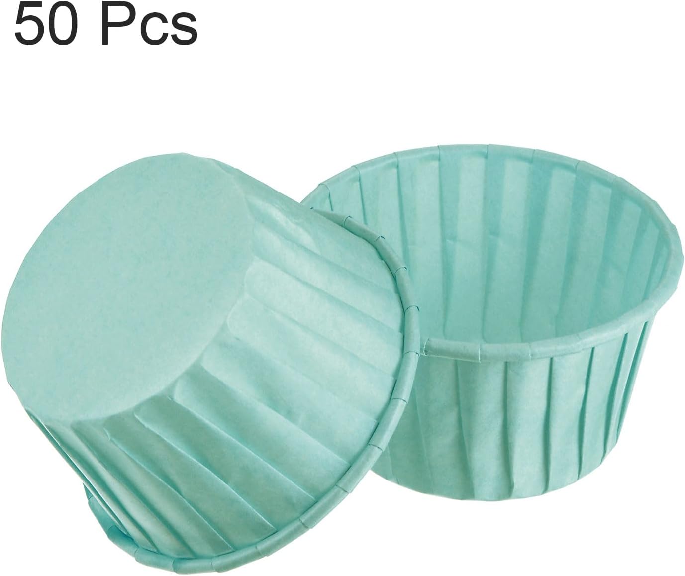 HARFINGTON 50Pcs Cupcake Baking Cups 3.5oz Standard Size Paper Cupcake Liners Greaseproof Wrappers Disposable for Wedding Birthdays Christmas Dessert, Blue Green