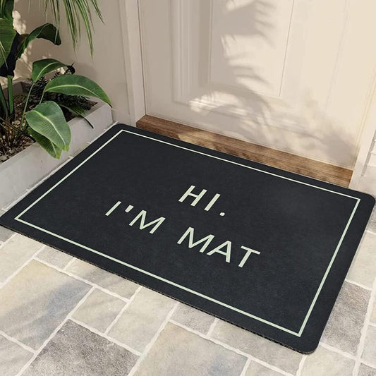 Hi I'm Mat Non Slip Rugs Soft Bath Rugs for Indoor Entrance Floor Door Mat Dries Quickly Kitchen Mat Natural Durable Easy to Maintain Bath Mat 16x24 inch