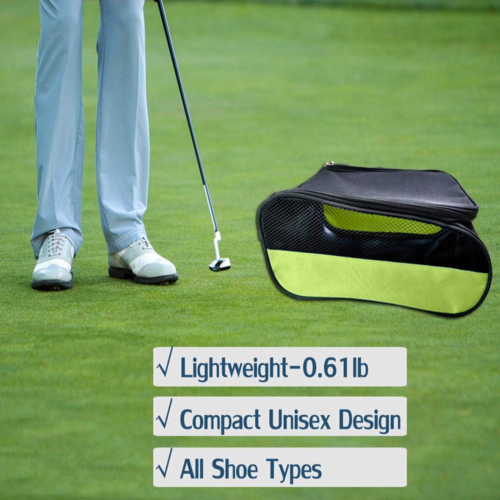 Outdoor Golf Shoes Bags Travel Shoes Bags Zippered Sport Shoes Bag (Green)