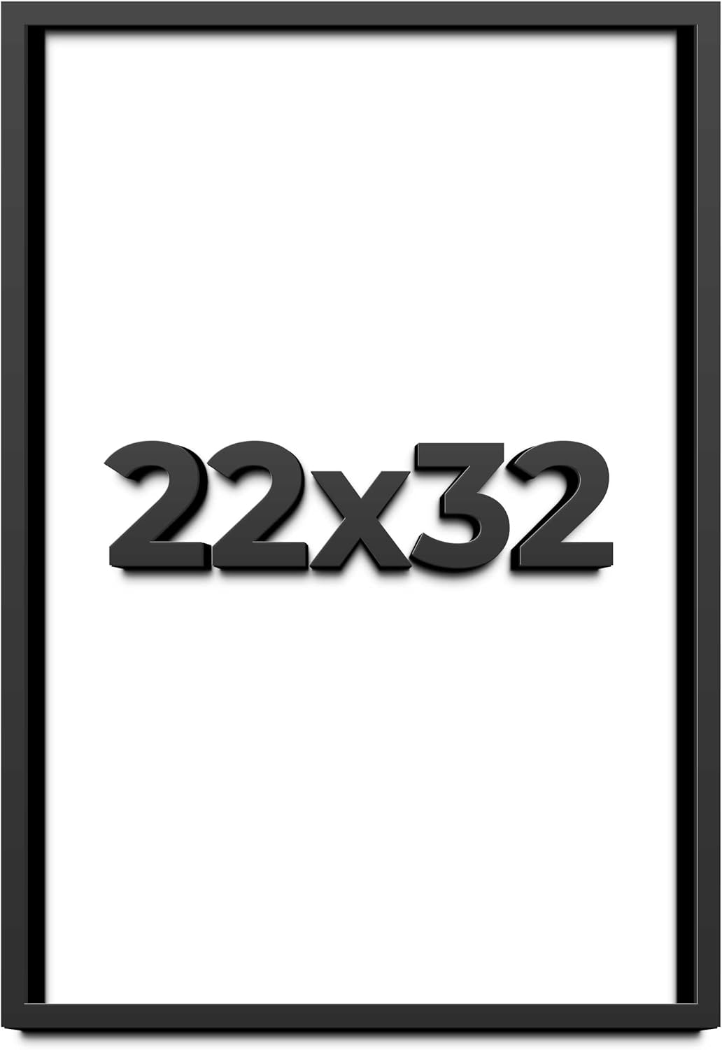 22x32 Shadow Box Black Solid Wood Display Frame with White Acid-Free Backing UV Acrylic & Hanging Hardware - with 3/4" Usable Depth
