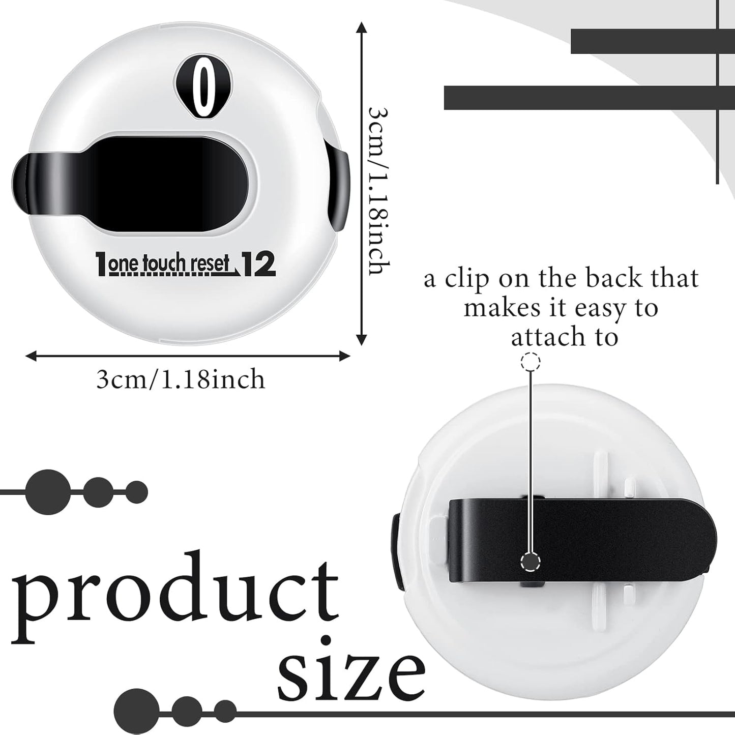 Frienda Golf Score Counter Mini Golf Stroke Counter with One Touch Reset and Simple Attachment to Scorekeeper Glove in