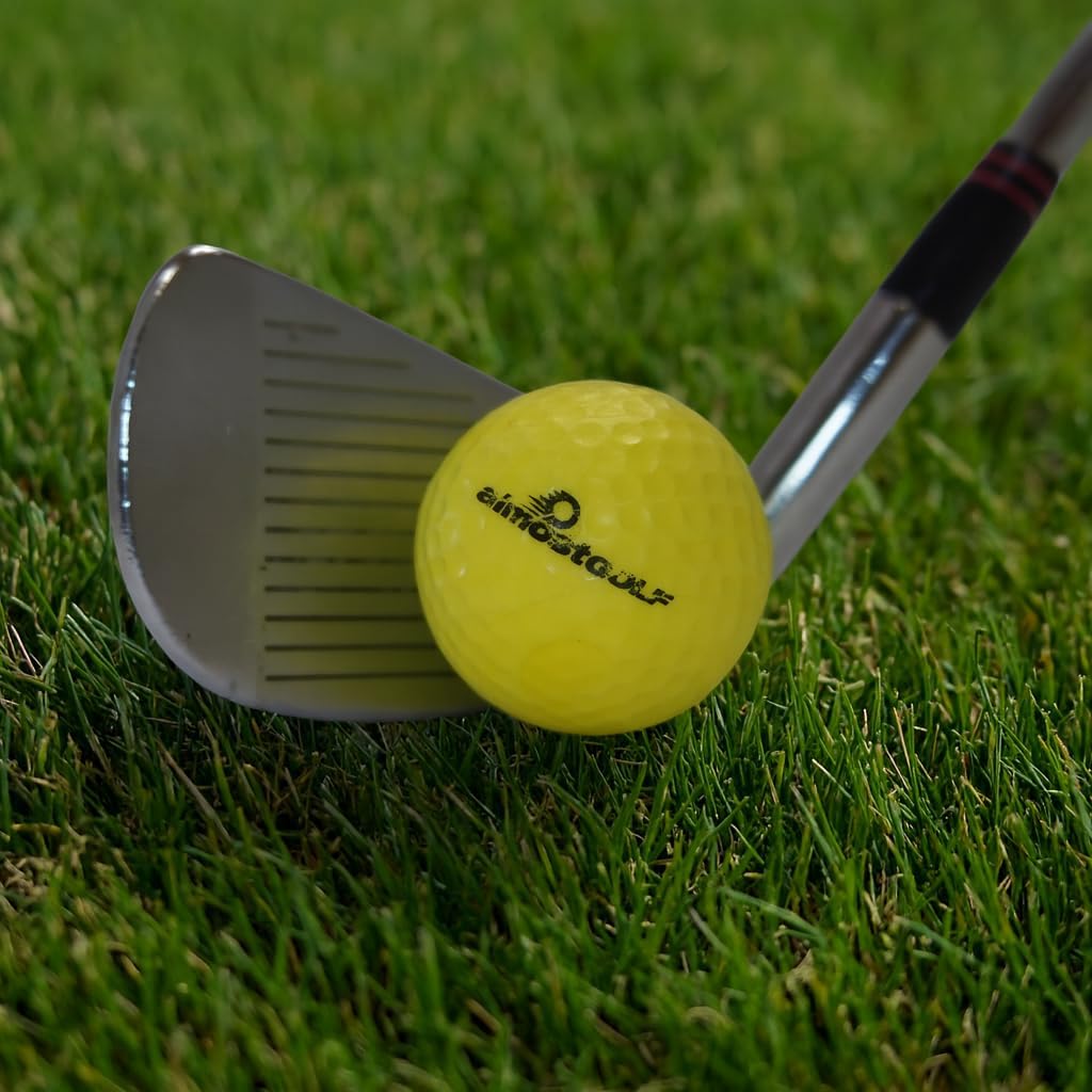 Best Practice Golf Balls on The Planet. Perfect for Golf Training. Solid Contact for Great Feedback. Limited Flight for Backyard use. Safe for Indoors. by AlmostGolf (10 Pack Yellow)