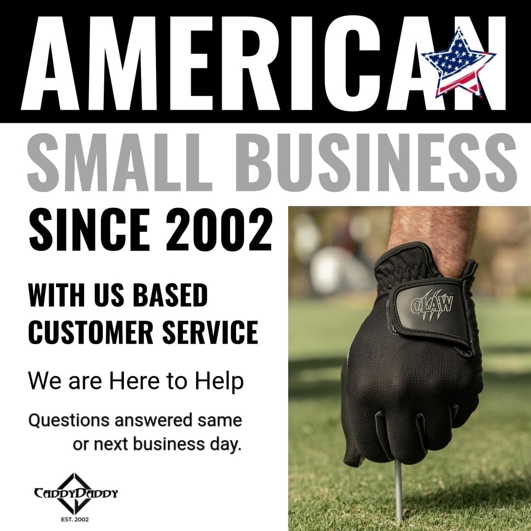 CaddyDaddy Claw Golf Gloves for Men | Flex-Mesh Design for Cool Ventilation | Lasts 3-5 Times Longer Than Leather | Silicone-Web Coating for Maximum Grip | Machine-Washable