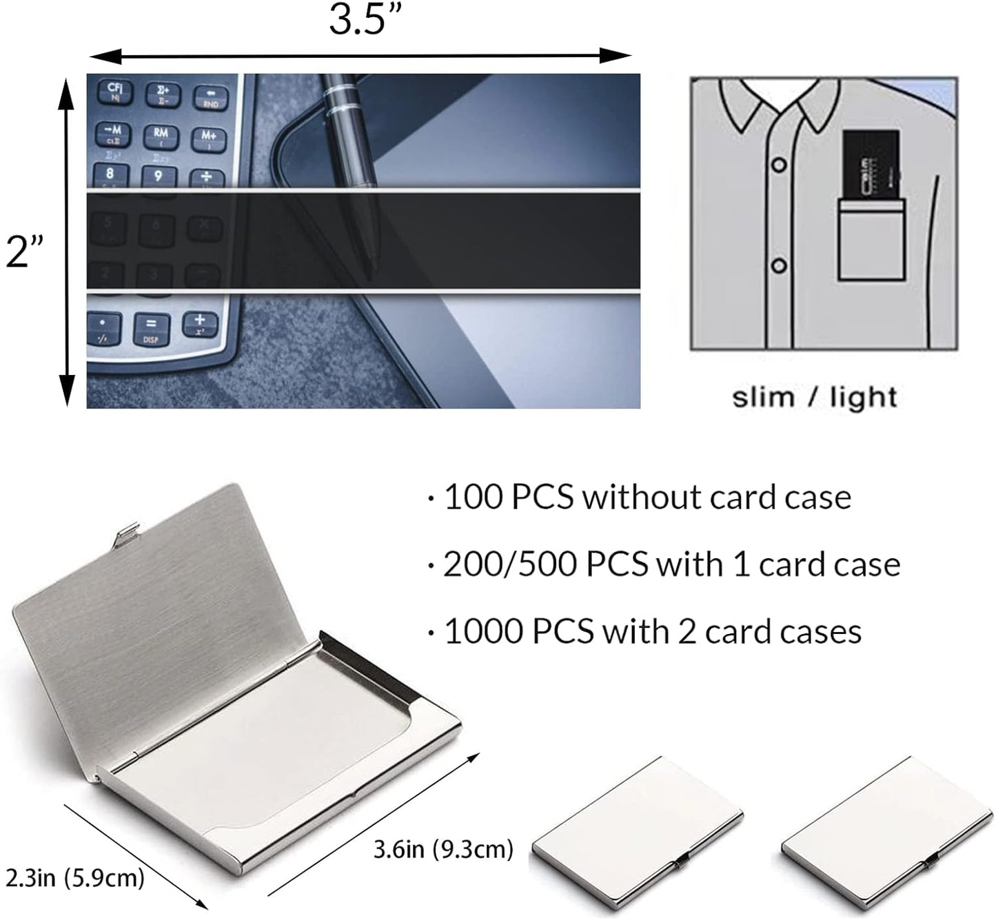 Custom Business Cards 100PCS Double-sided Printing Business Cards Customize with Your Logo Personalized 3.5"x 2" Cards for Business - Financial & Accounting