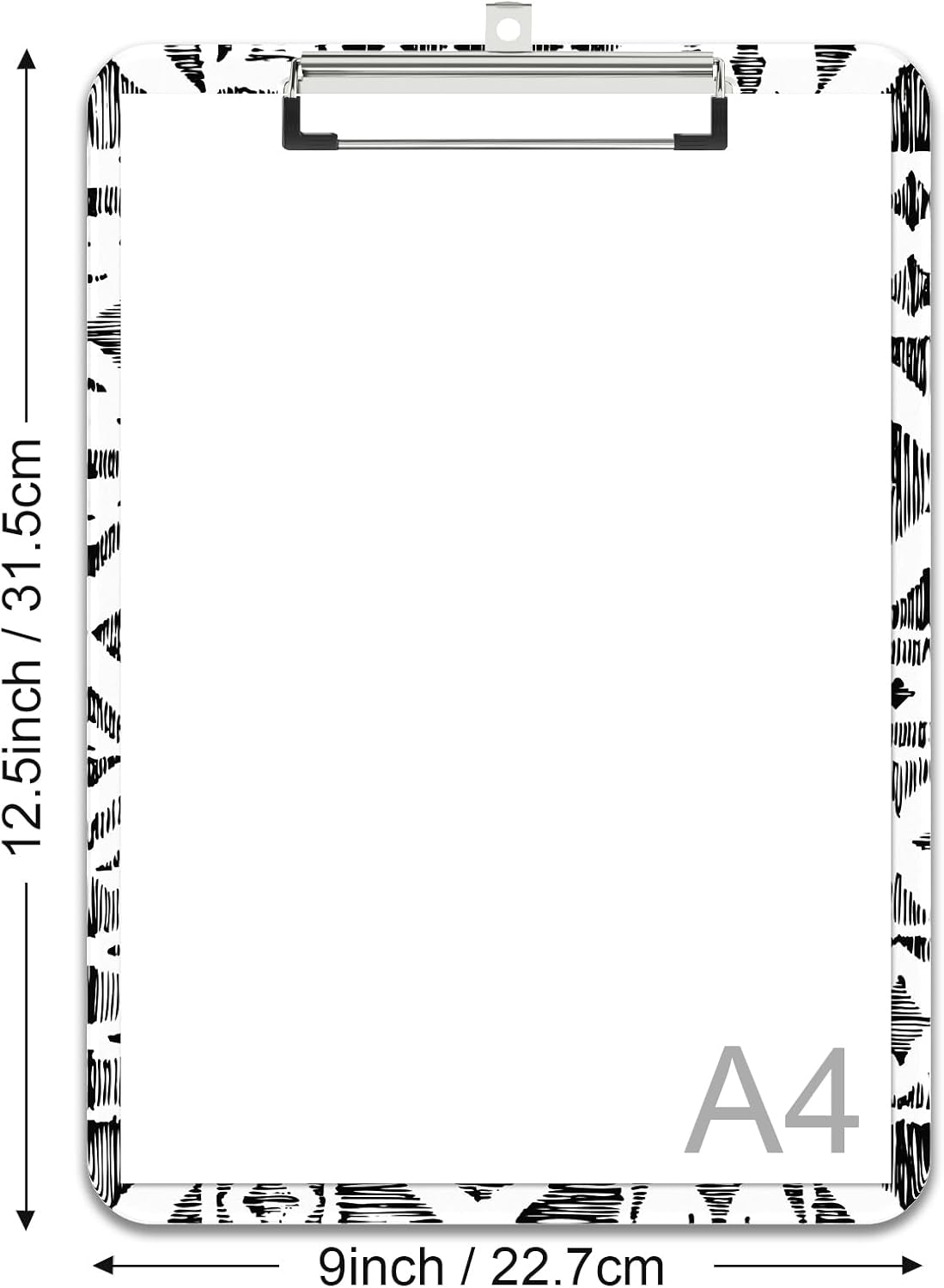 Rimilak Plastic Clipboards with Metal Clip, A4 Letter Size 9 x 12.5 in, Office Decorative for Students Women Men and Kids, Cute Custom Pattern, Abstract Diamond