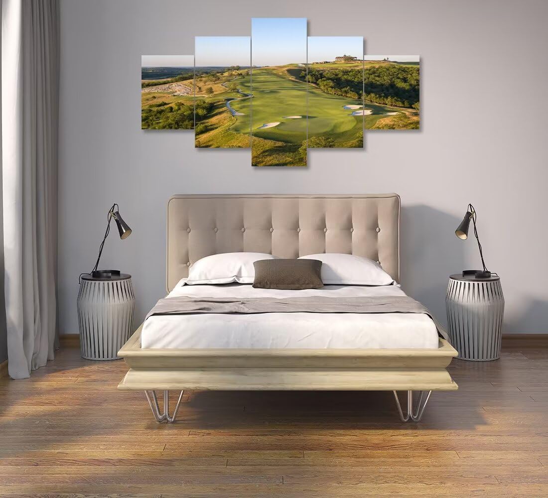 Paynes Valley Golf Course Wall Art for Living Room Bedroom Bathroom Home Decorations Paynes Valley Golf Course Pictures Framed Artwork Canvas Prints Ready to Hang(60''W x 40''H)