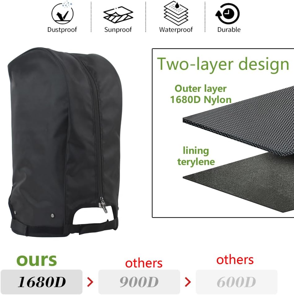 BOYEA & SKULLEAP Golf Bag Cover rain Cover/Hood Nylon Waterproof dust Cover Fits Most Golf cart Bags Easy to use Collapsible and removabl Golf Accessory Gifts (1680D Nylon, Large)