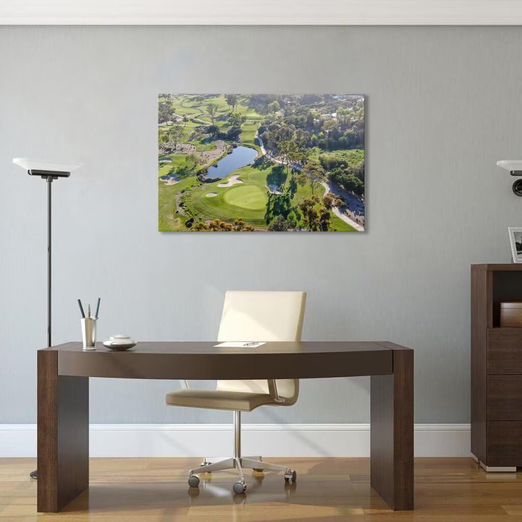 San Diego California Golf Course Wall Art for Living Room Bedroom Bathroom Home Decorations San Diego Golf Course Picture Poster Framed Artwork Canvas Prints Ready to Hang(18''H x 24''W)