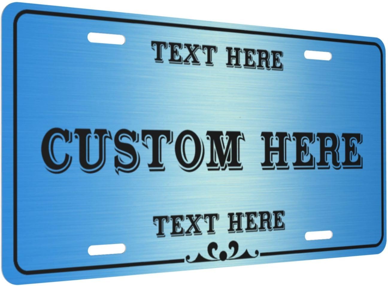 Custom Personalized Text Image Photo Design Customized Tag Aluminum License Plates for Front of Car 6x12 Inch-21