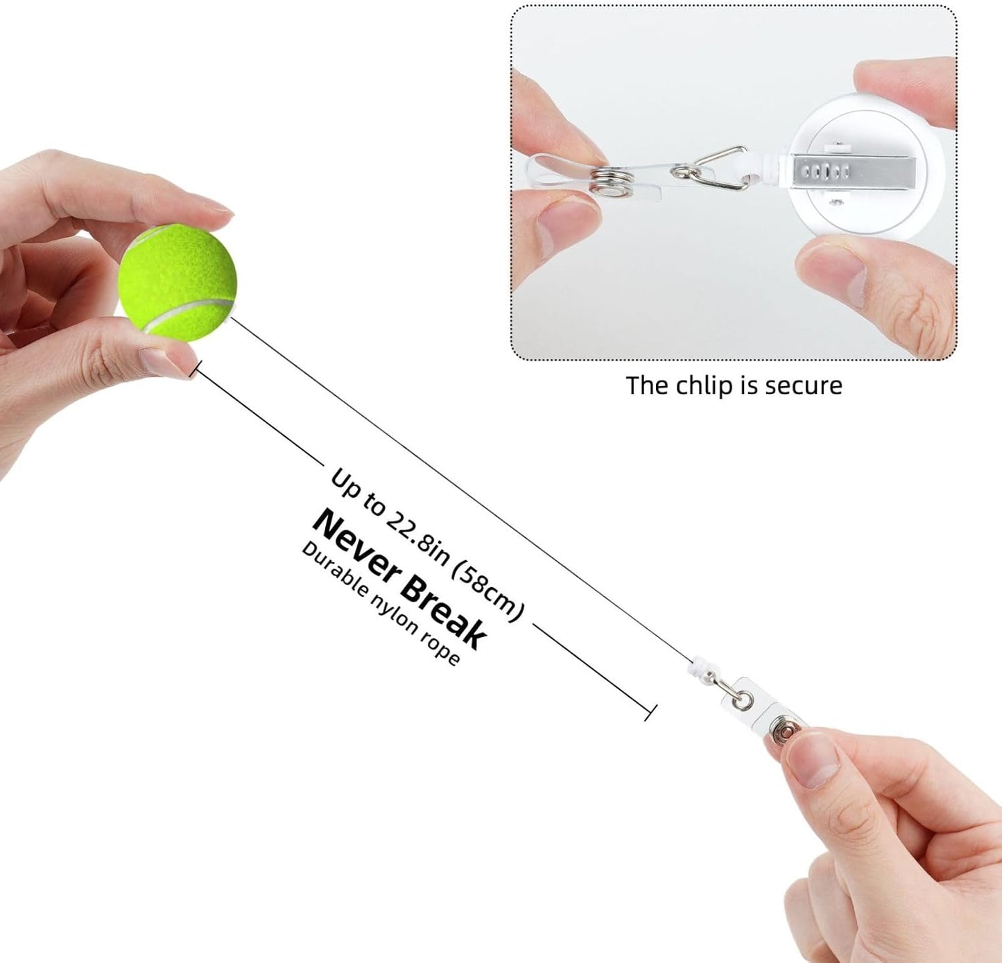 Tennis Badge Reels Retractable Badge Holder with Clip for Id Name Tag Office Worker Student Teacher Nurses Doctor