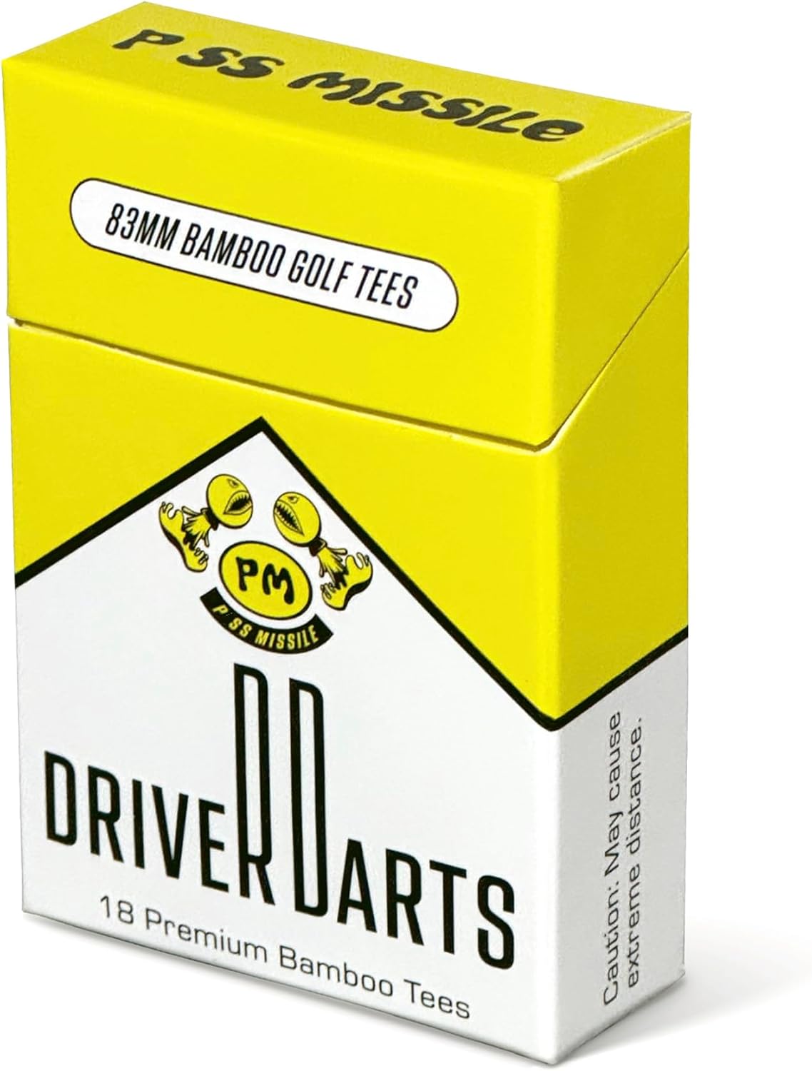 Driver Darts by P*ss Missile, Premium Bamboo Wood Golf Tees, 18 Count, 3.25" (83mm) Tee Length - Iconic Packging Style and Cool Organization - Fun Gift Ideas for Golfers