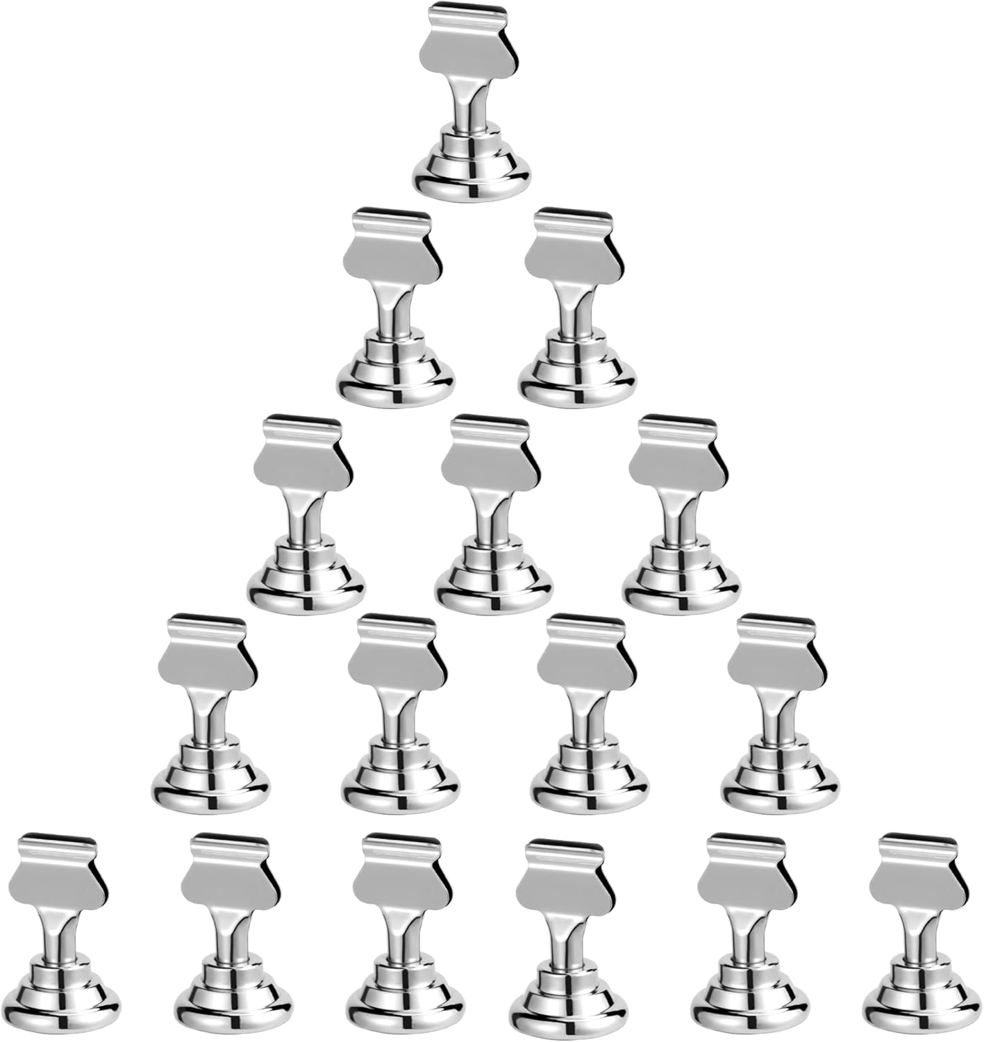 Urban Deco 16PK Table Number Holders Place Card Holders 1.7 Inch Table Card Holders Steel Card Holders for Photos, Food Signs, Memo Notes, Weddings, Restaurants, Birthdays(Silver)