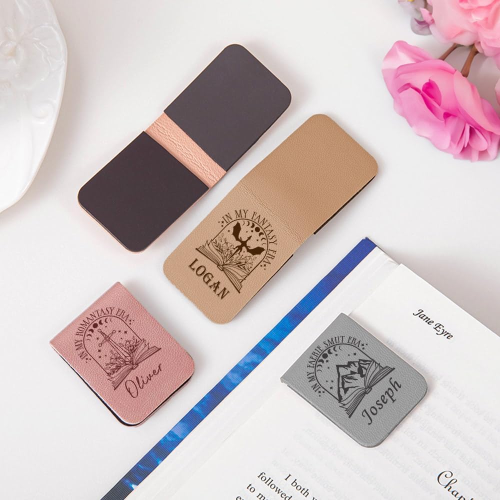 CALLIE Personalized Magnetic Bookmark Clip – Custom Name Reading Gifts for Book Lovers, Birthday Teacher's Day Christmas for Bookworm Gifts (Fantasy Book Dragon)