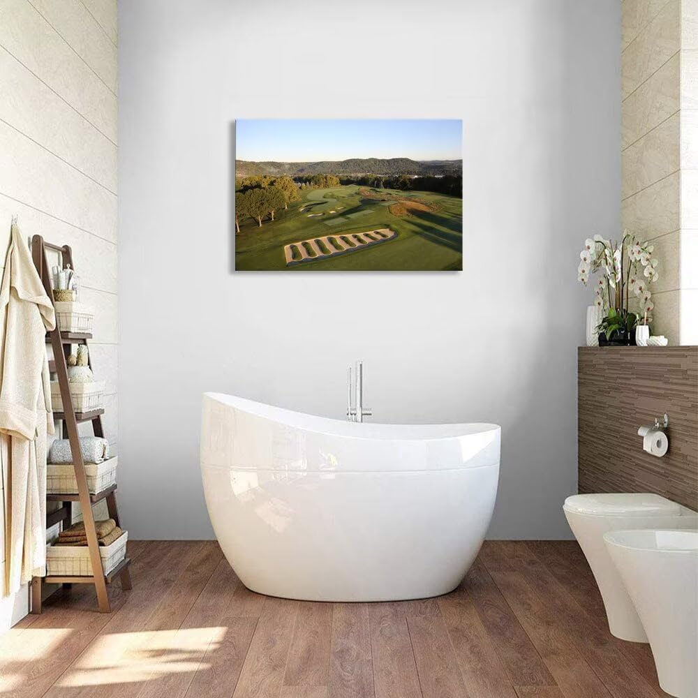 Oakmont Country Club Golf Courses Wall Art for Living Room Bedroom Bathroom Home Decorations Golf Art Golf Course Picture Poster Framed Artwork Canvas Prints Ready to Hang(28''H x 44''W)