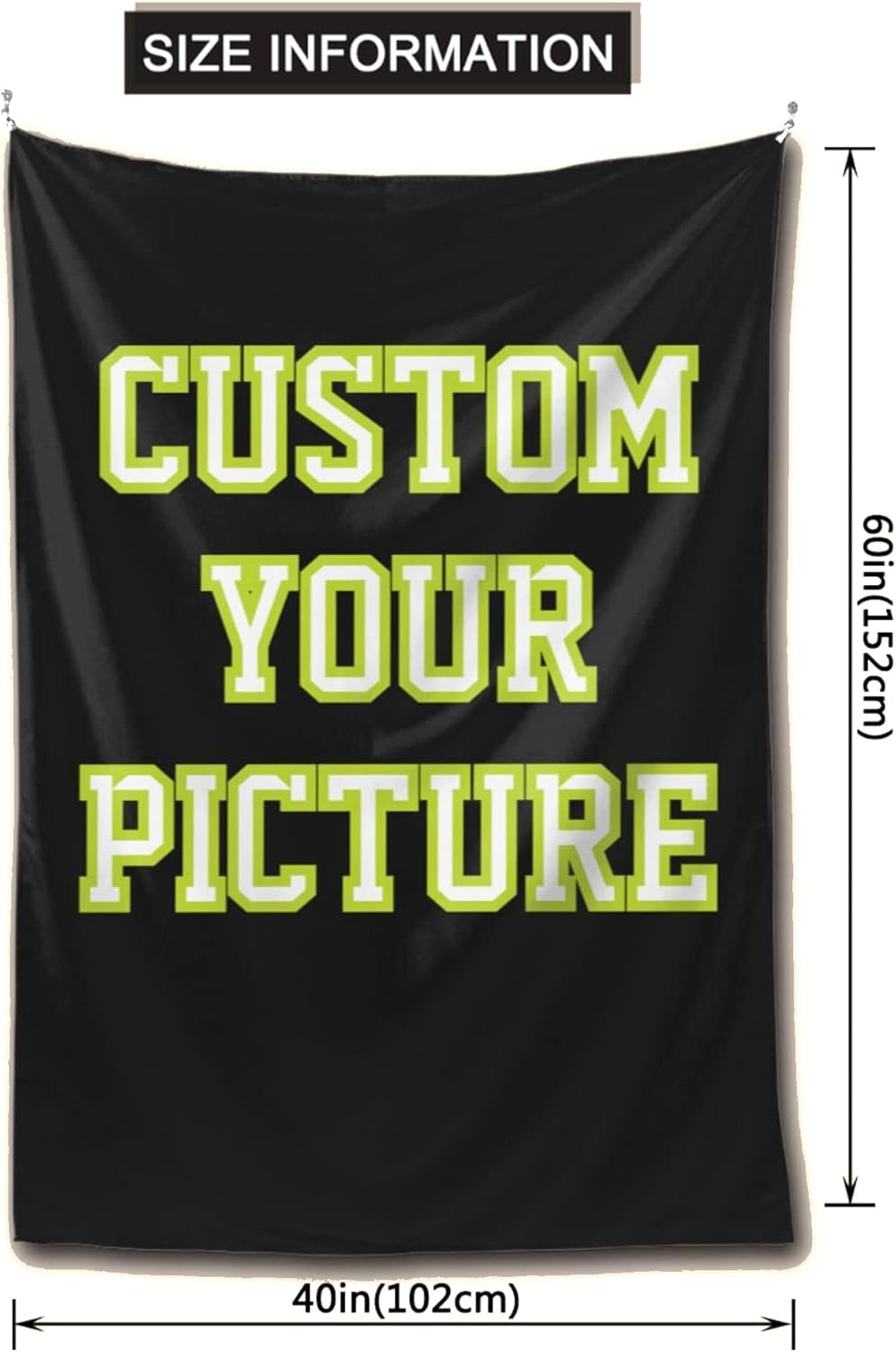 JINJUREN Custom Tapestry Upload Images Personalized Wall Decor Backdrop Poster For Bedroom 40 * 60 inch Vertical