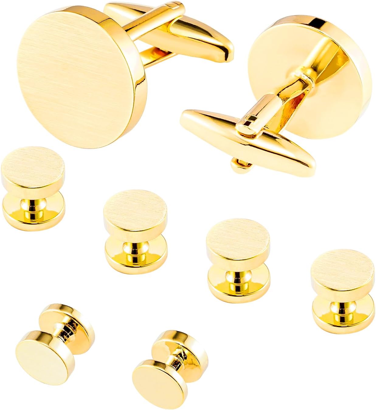 Cufflinks for Men and Tuxedo Shirt Studs Set with Gift Box Stainless Steel Cuff links